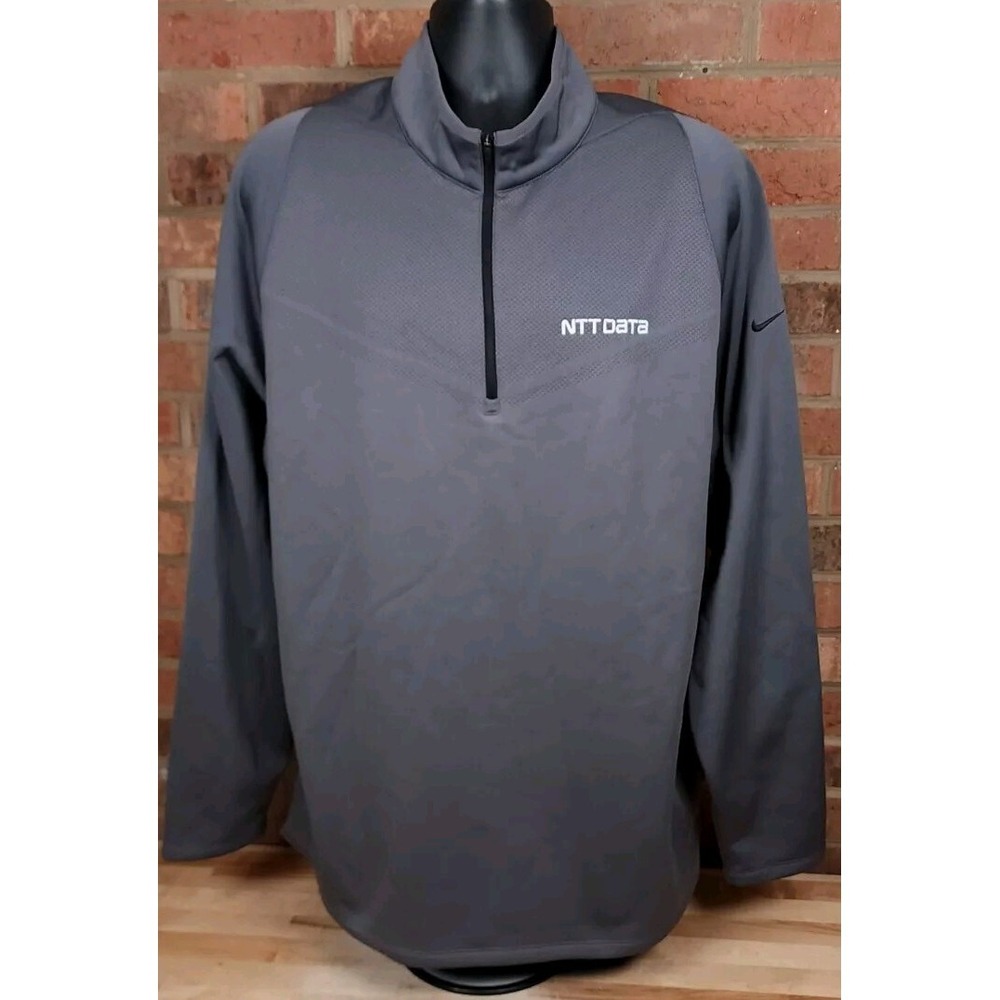 Nike Golf NTT Data 1/4 Zip Pullover Mens Size 2XL Gray Long Sleeve